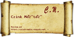 Czink Máté névjegykártya